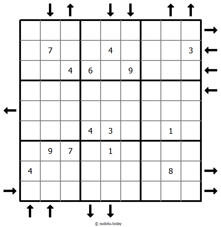 Aufwärts- und Abwärtssudoku #43987