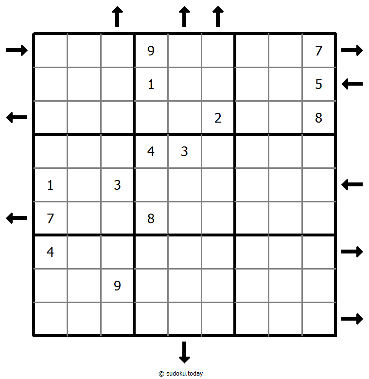 Aufwärts- und Abwärtssudoku #43990