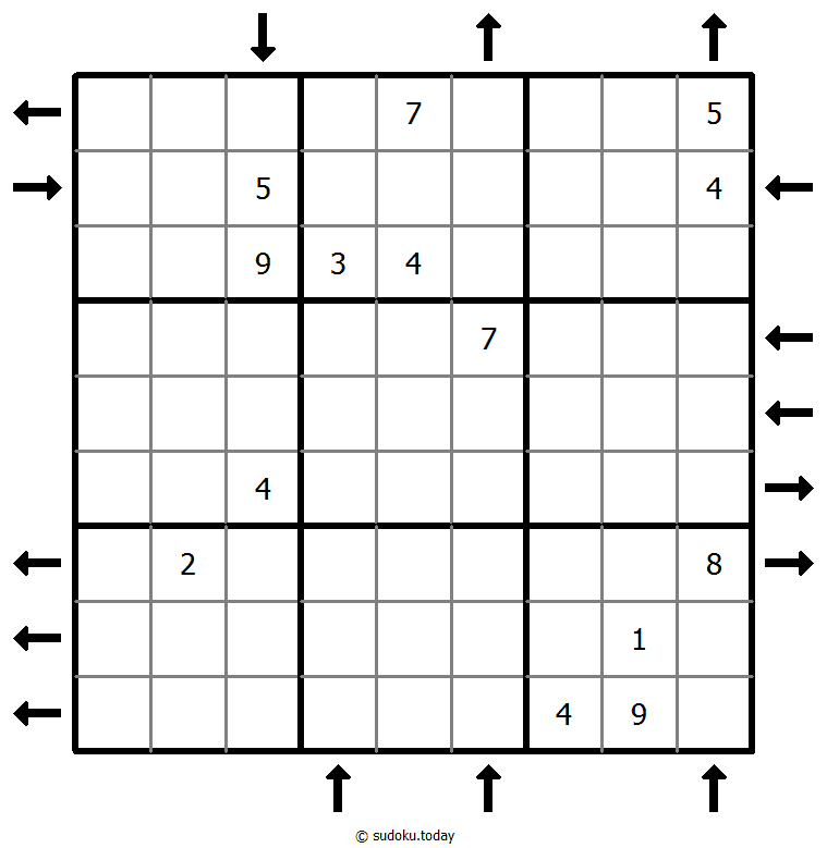 Aufwärts- und Abwärtssudoku #44042