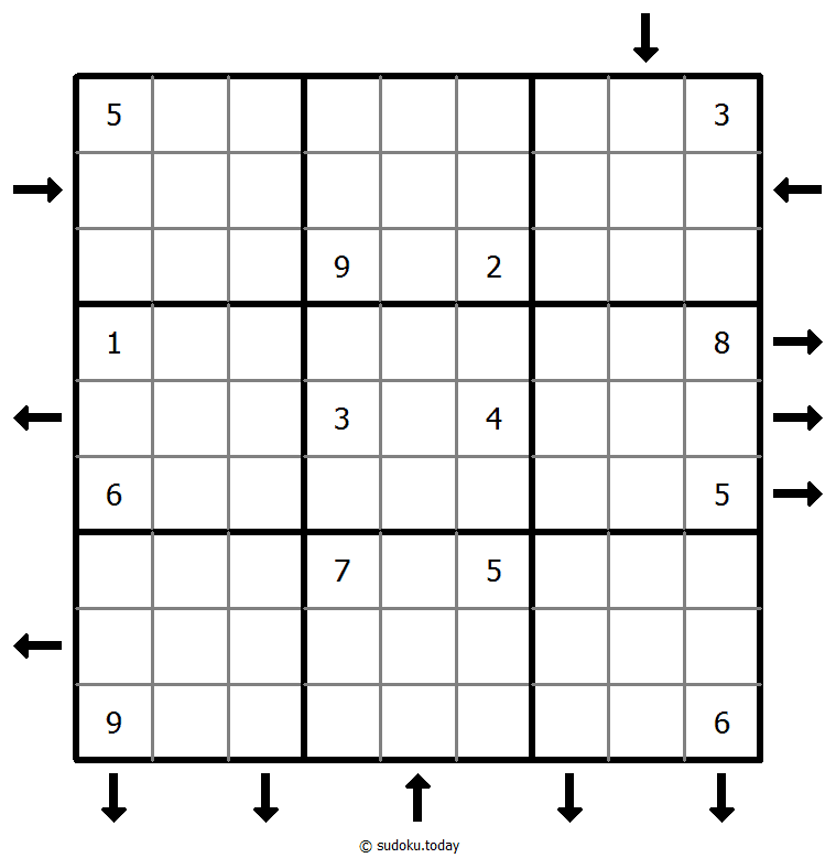 Aufwärts- und Abwärtssudoku #45298
