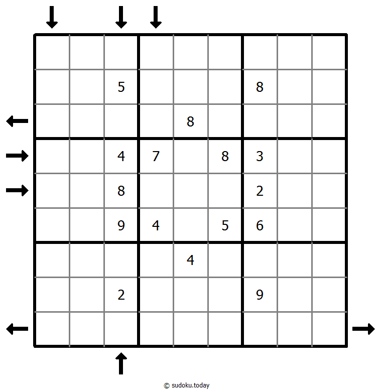 Aufwärts- und Abwärtssudoku #45500