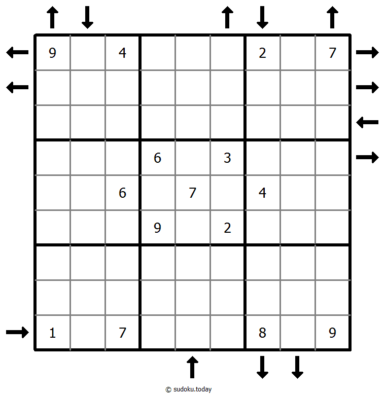 Aufwärts- und Abwärtssudoku #45686