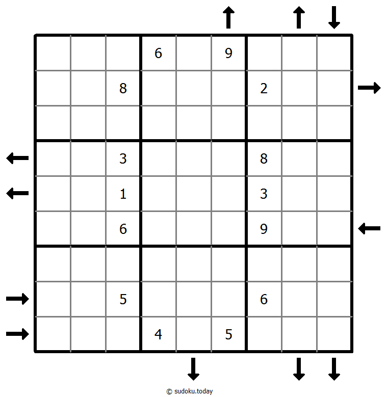 Aufwärts- und Abwärtssudoku #45710