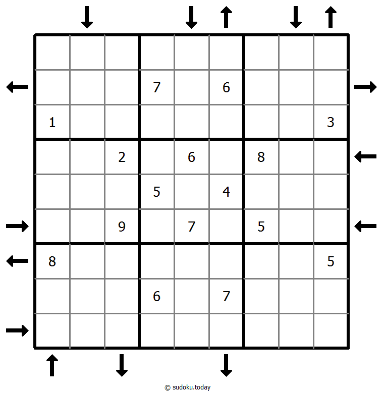 Aufwärts- und Abwärtssudoku #45728