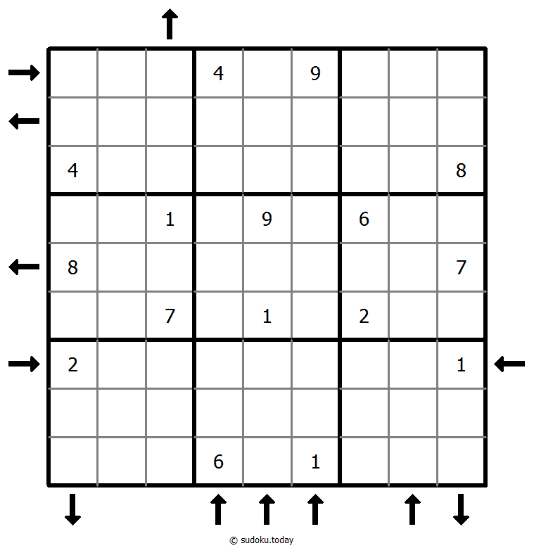 Aufwärts- und Abwärtssudoku 27. Oktober 2025