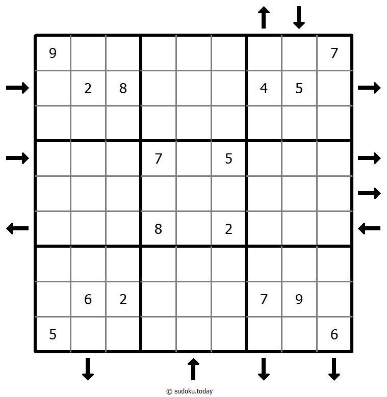 Aufwärts- und Abwärtssudoku #45891