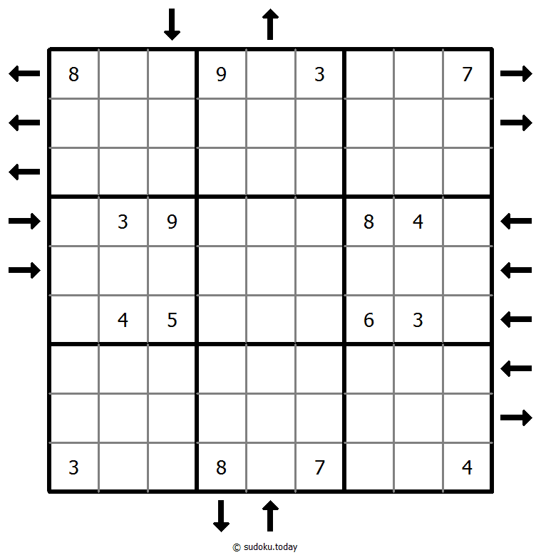 Aufwärts- und Abwärtssudoku #45892