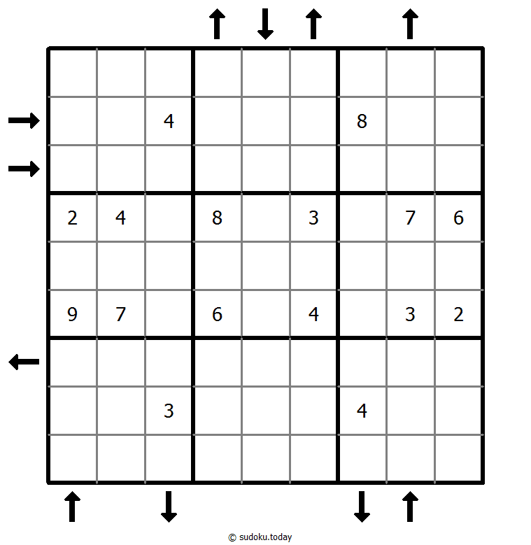 Aufwärts- und Abwärtssudoku #45898