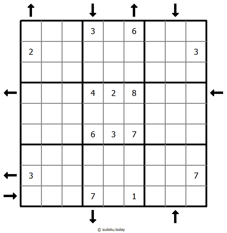 Aufwärts- und Abwärtssudoku #45906