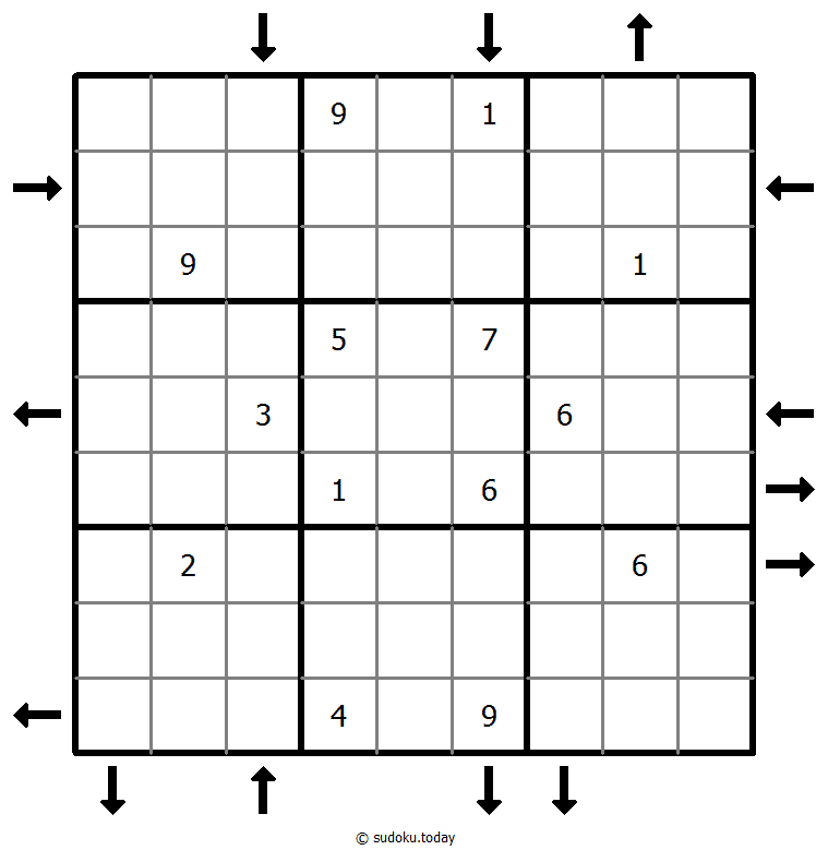 Aufwärts- und Abwärtssudoku #45917