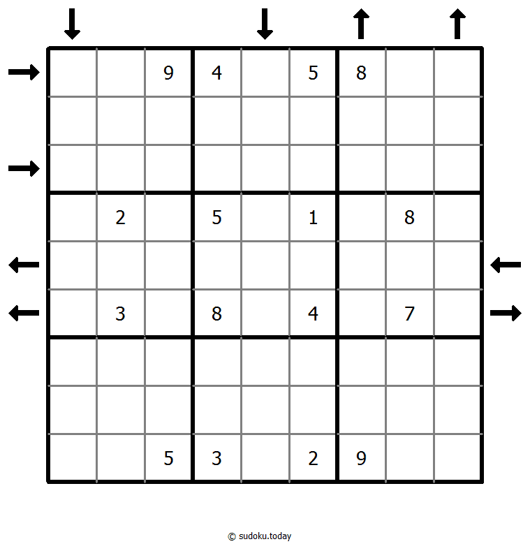 Aufwärts- und Abwärtssudoku #45922