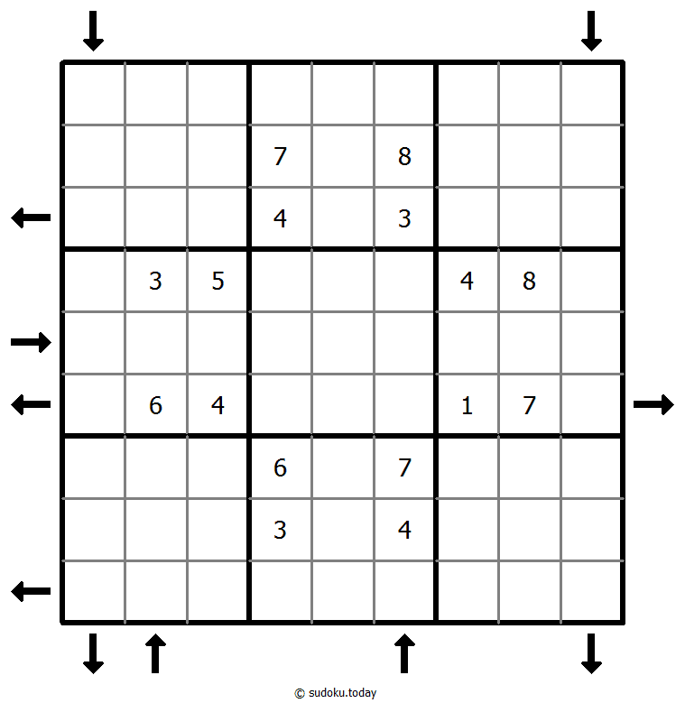 Aufwärts- und Abwärtssudoku #45934