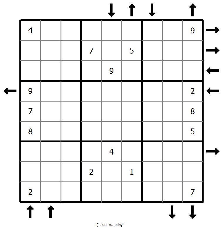 Aufwärts- und Abwärtssudoku #45976