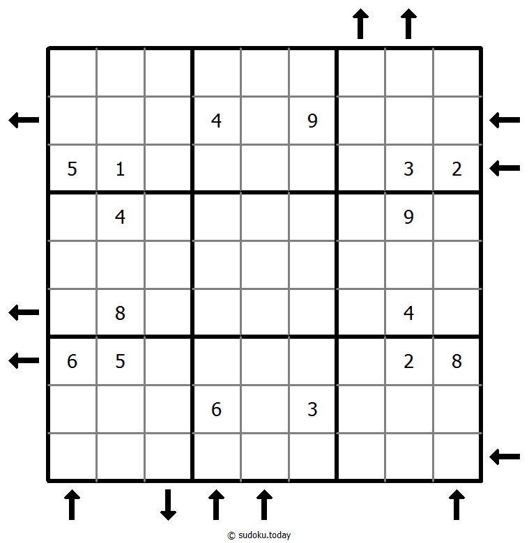 Aufwärts- und Abwärtssudoku #45986