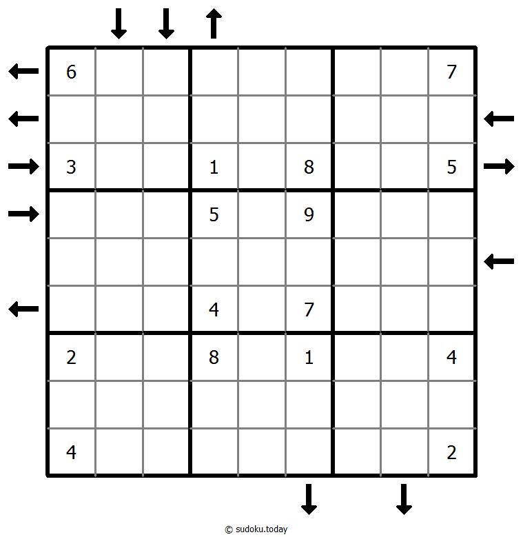 Aufwärts- und Abwärtssudoku #45994