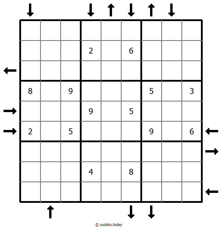 Aufwärts- und Abwärtssudoku #45999