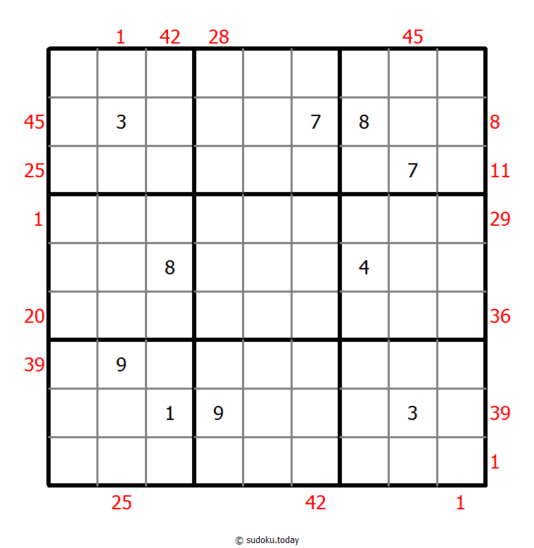 X Sums Sudoku 21. November 2025