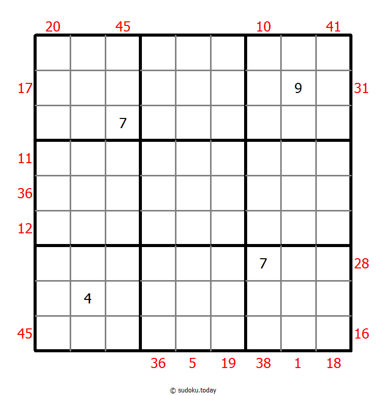 X Sums Sudoku 07. Dezember 2025