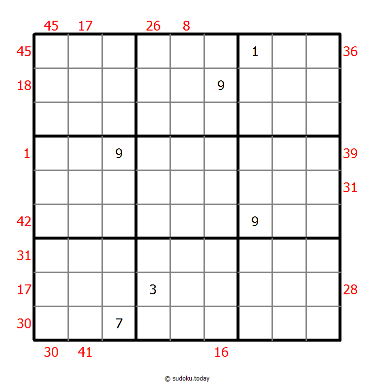 Vor-X-Summen-Sudoku