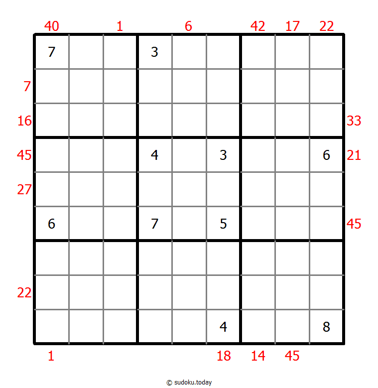 Vor-X-Summen-Sudoku