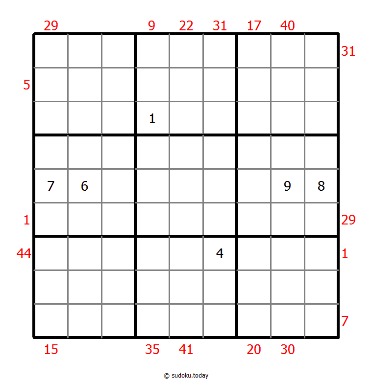 X Sums Sudoku 21. November 2025