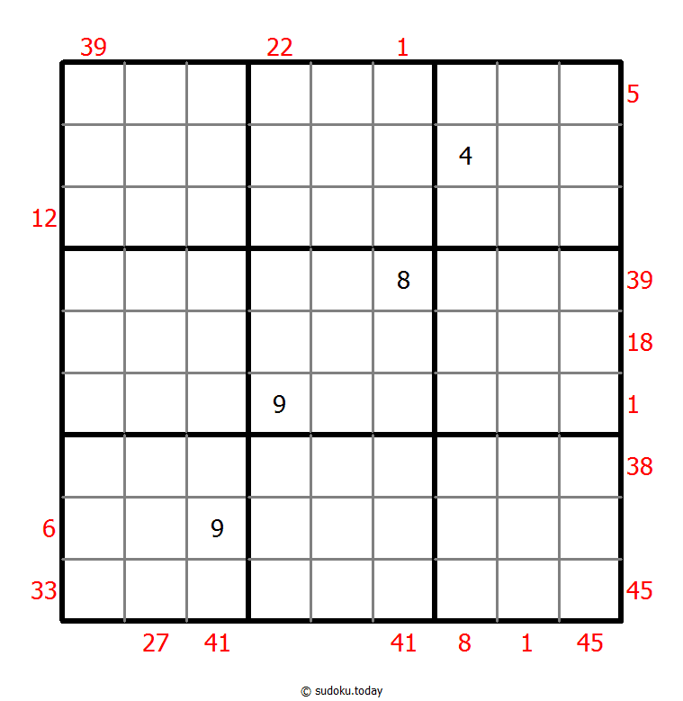 Vor-X-Summen-Sudoku