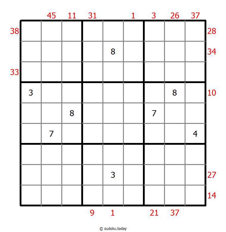 Vor-X-Summen-Sudoku