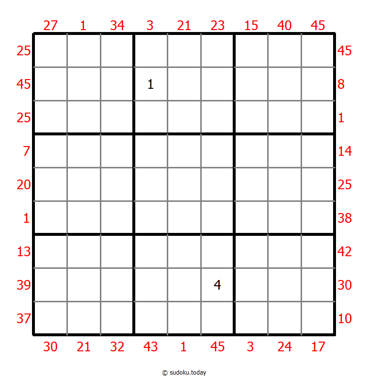 X Sums Sudoku 23. Dezember 2025