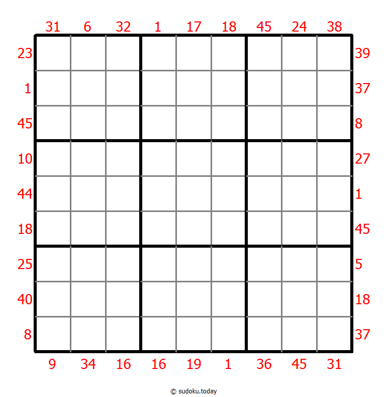 X Sums Sudoku 23. Dezember 2025