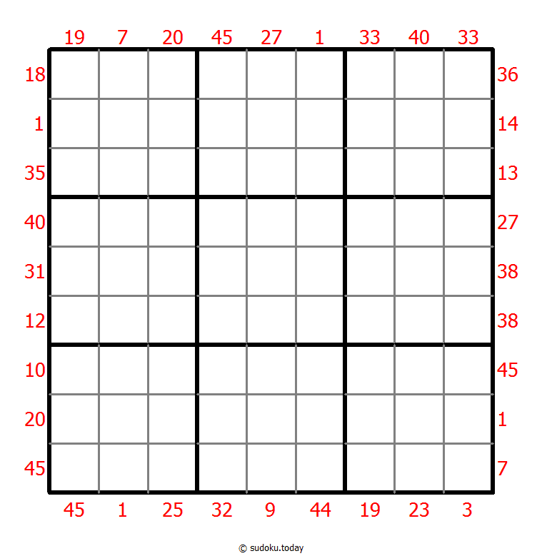 X Sums Sudoku 30. Oktober 2025