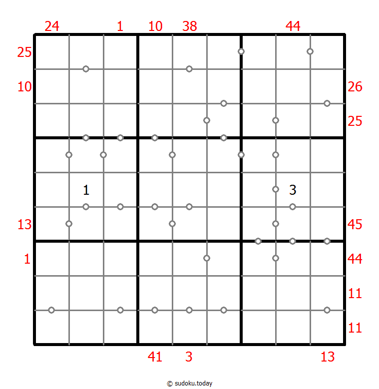Hybrid Sudoku ( X Sums + Consecutive ) 23. November 2025