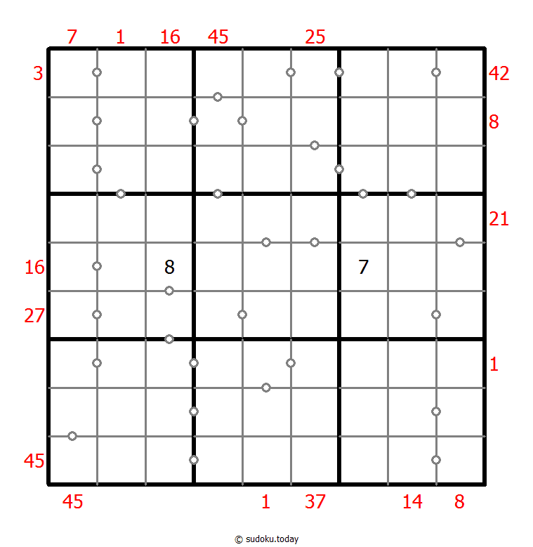Hybrides Sudoku (XSum+Kontinuierlich)