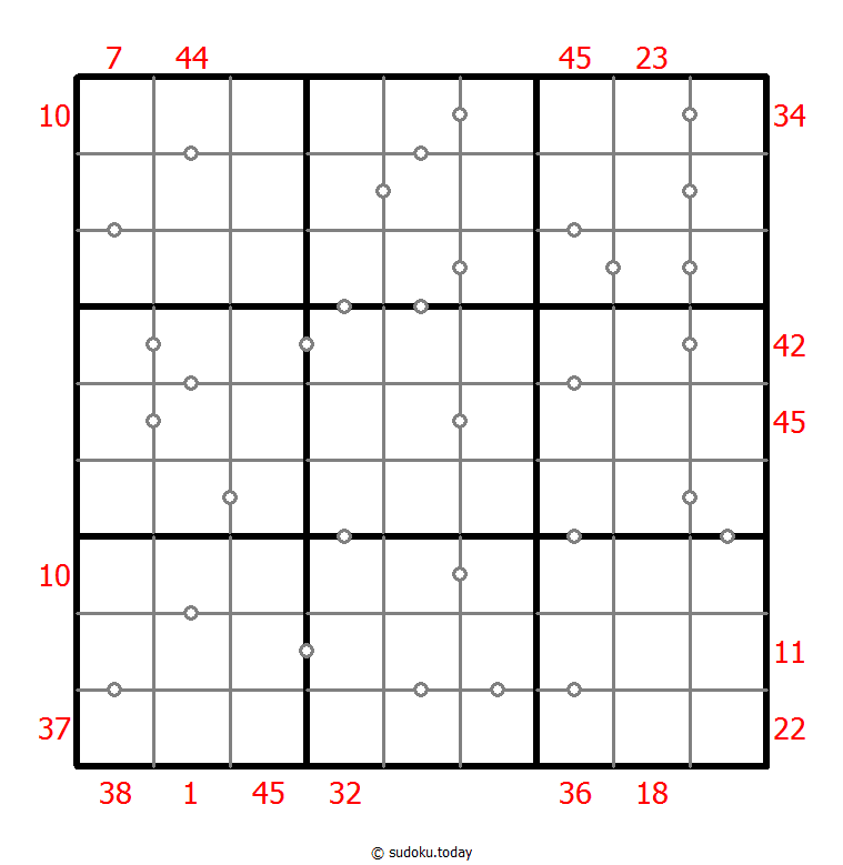 Hybrid Sudoku ( X Sums + Consecutive ) 23. Dezember 2025