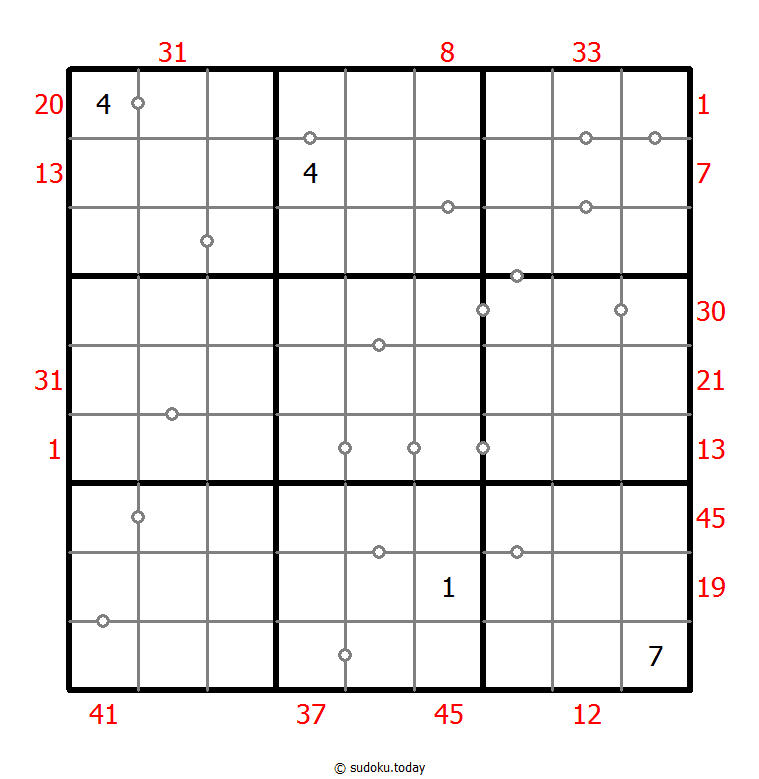 Hybrides Sudoku (XSum+Kontinuierlich)
