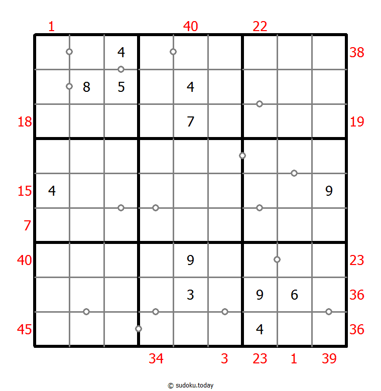 Hybrid Sudoku ( X Sums + Consecutive ) 05. Januar 2026