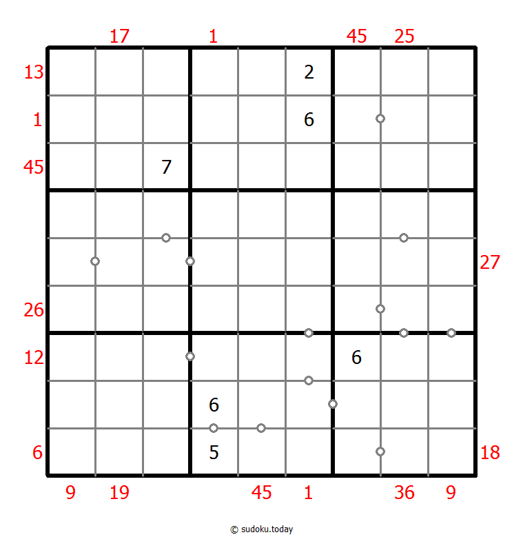 Hybrides Sudoku (XSum+Kontinuierlich)