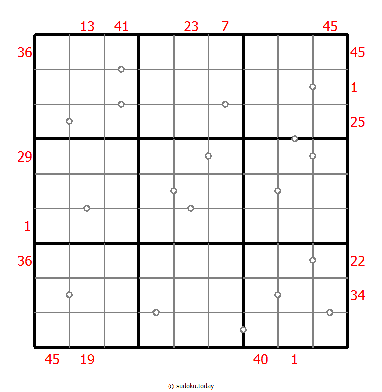 Hybrid Sudoku ( X Sums + Consecutive ) 01. Januar 2026