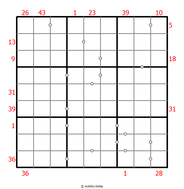 Hybrid Sudoku ( X Sums + Consecutive ) 26. Januar 2026
