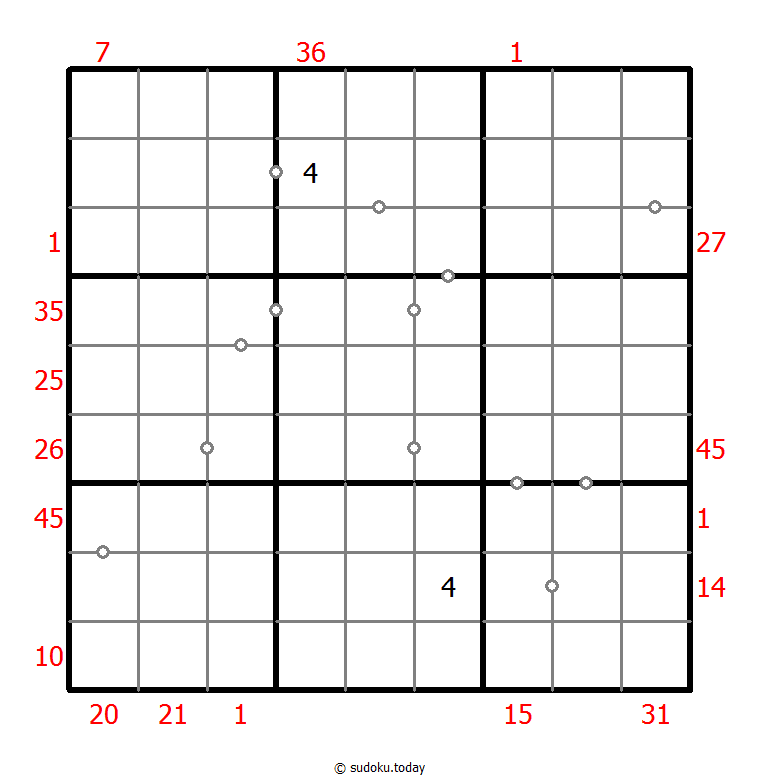 Hybrides Sudoku (XSum+Kontinuierlich)