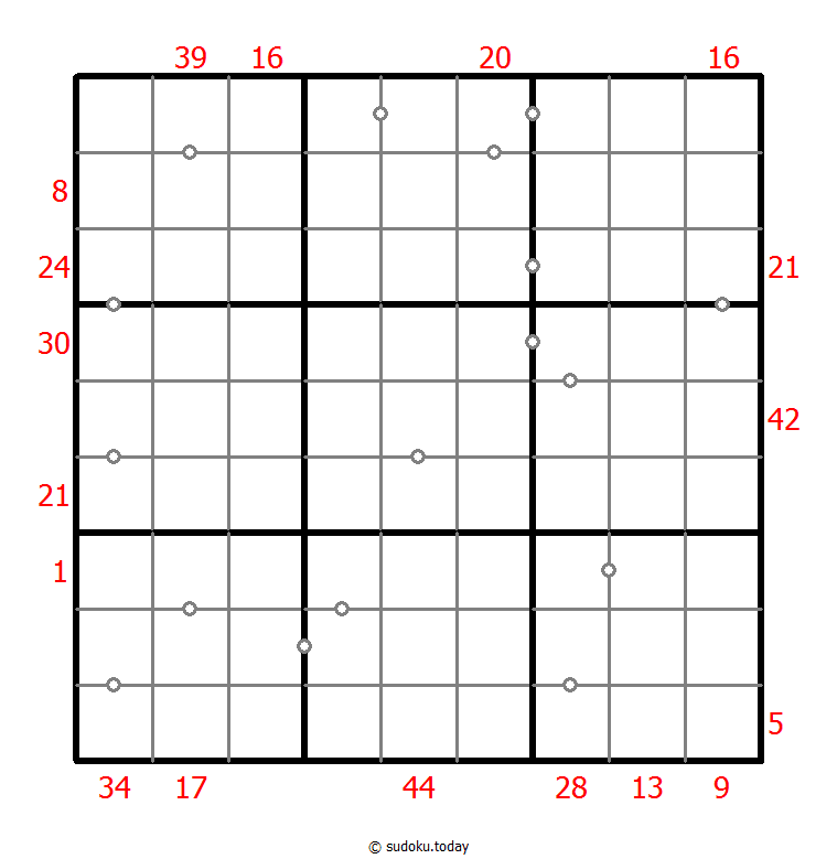 Hybrid Sudoku ( X Sums + Consecutive ) 18. Dezember 2025