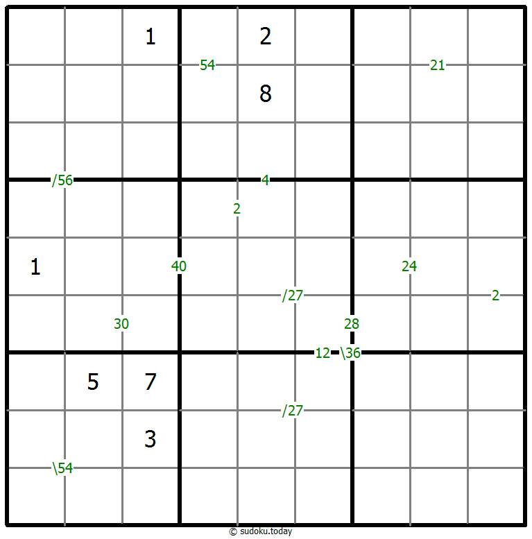 Products Sudoku 07. Januar 2026