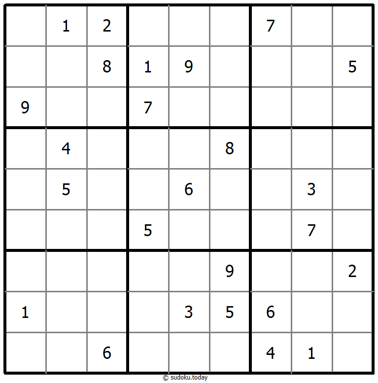 Klassisches Sudoku 27. Oktober 2025