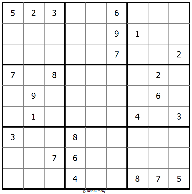 Klassisches Sudoku 27. Oktober 2025