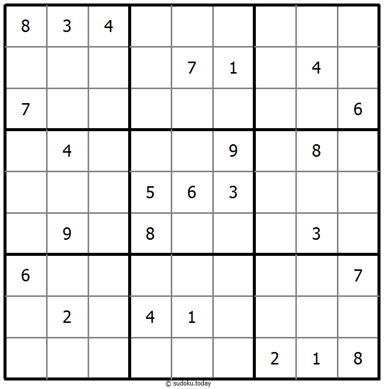 Klassisches Sudoku 27. Oktober 2025