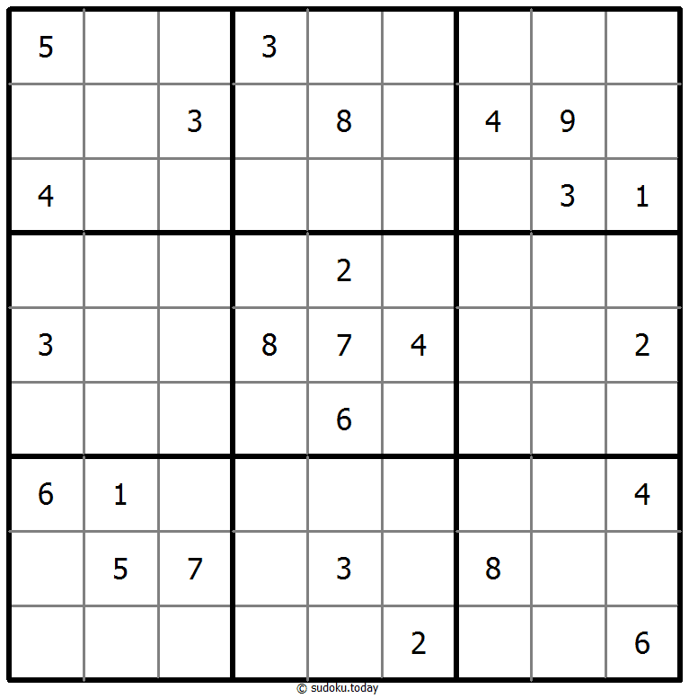 Klassisches Sudoku 05. November 2025