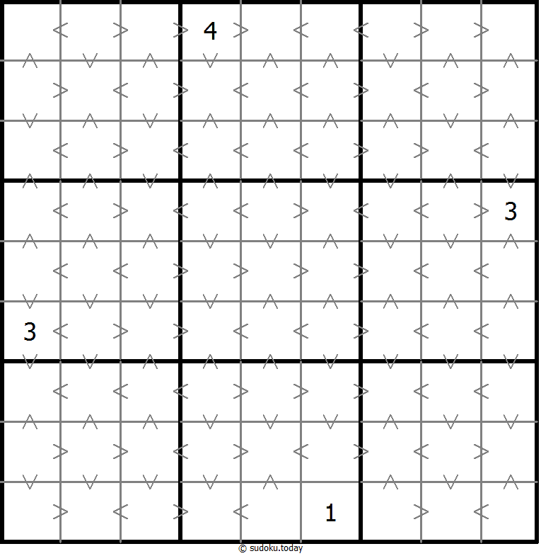Greater Than Sudoku 09. Dezember 2025