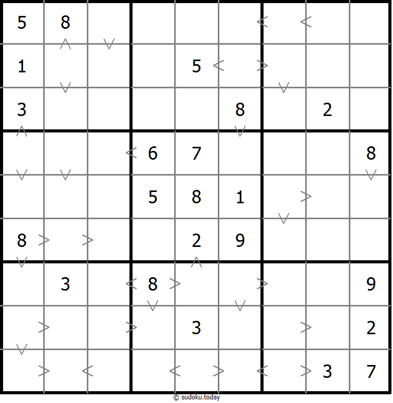 Greater Than Sudoku 12. Dezember 2025