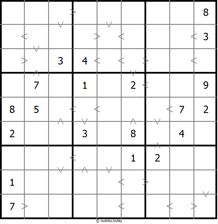 Greater Than Sudoku 13. Dezember 2025