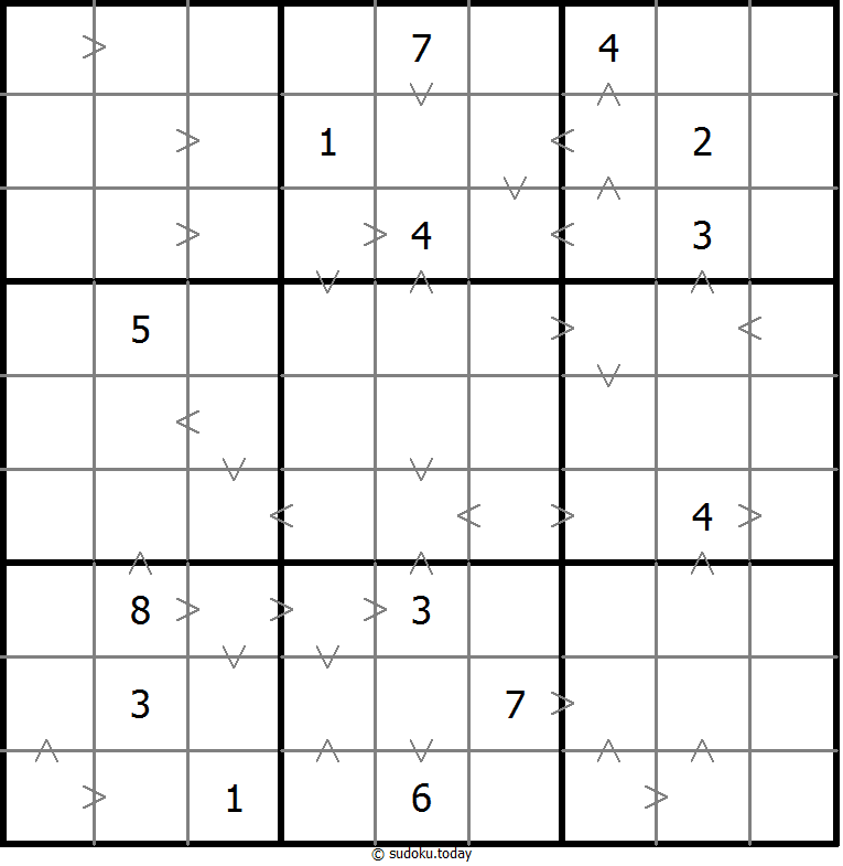 Greater Than Sudoku 03. Dezember 2025