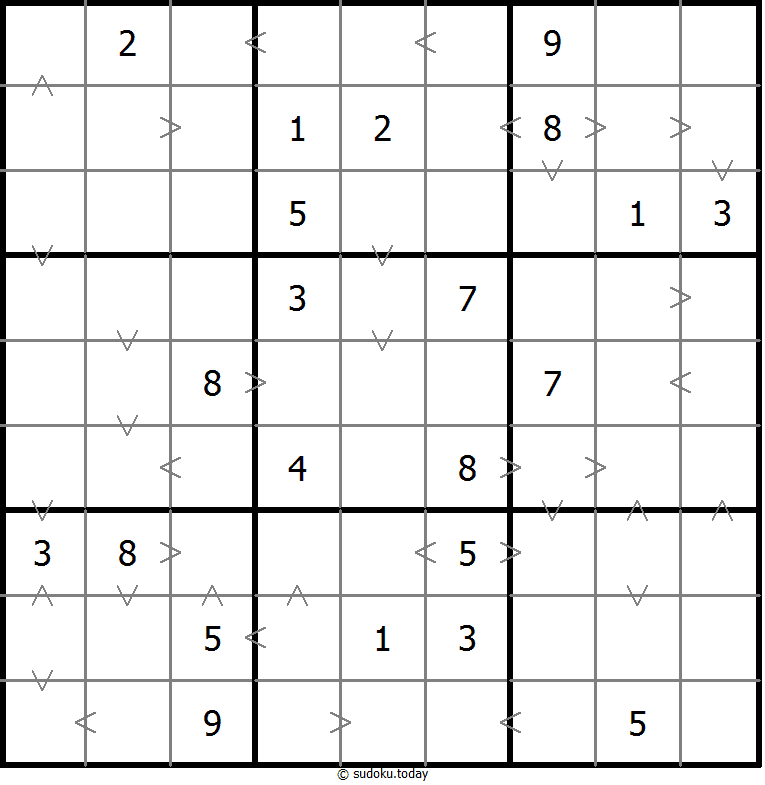 Greater Than Sudoku 01. Dezember 2025